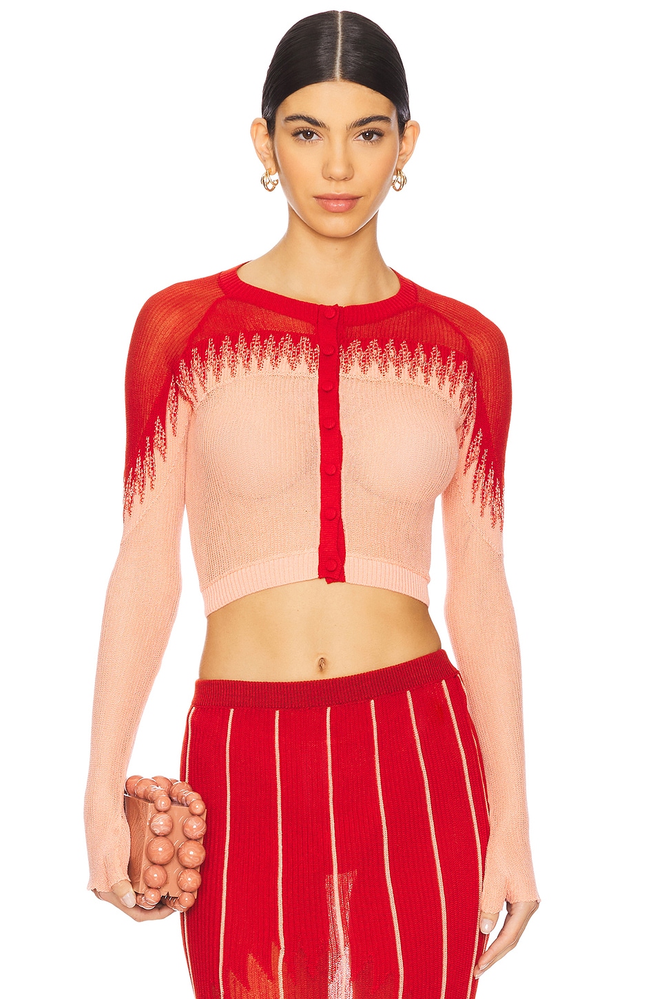 

Кардиган с клыками Isa Boulder, peach red