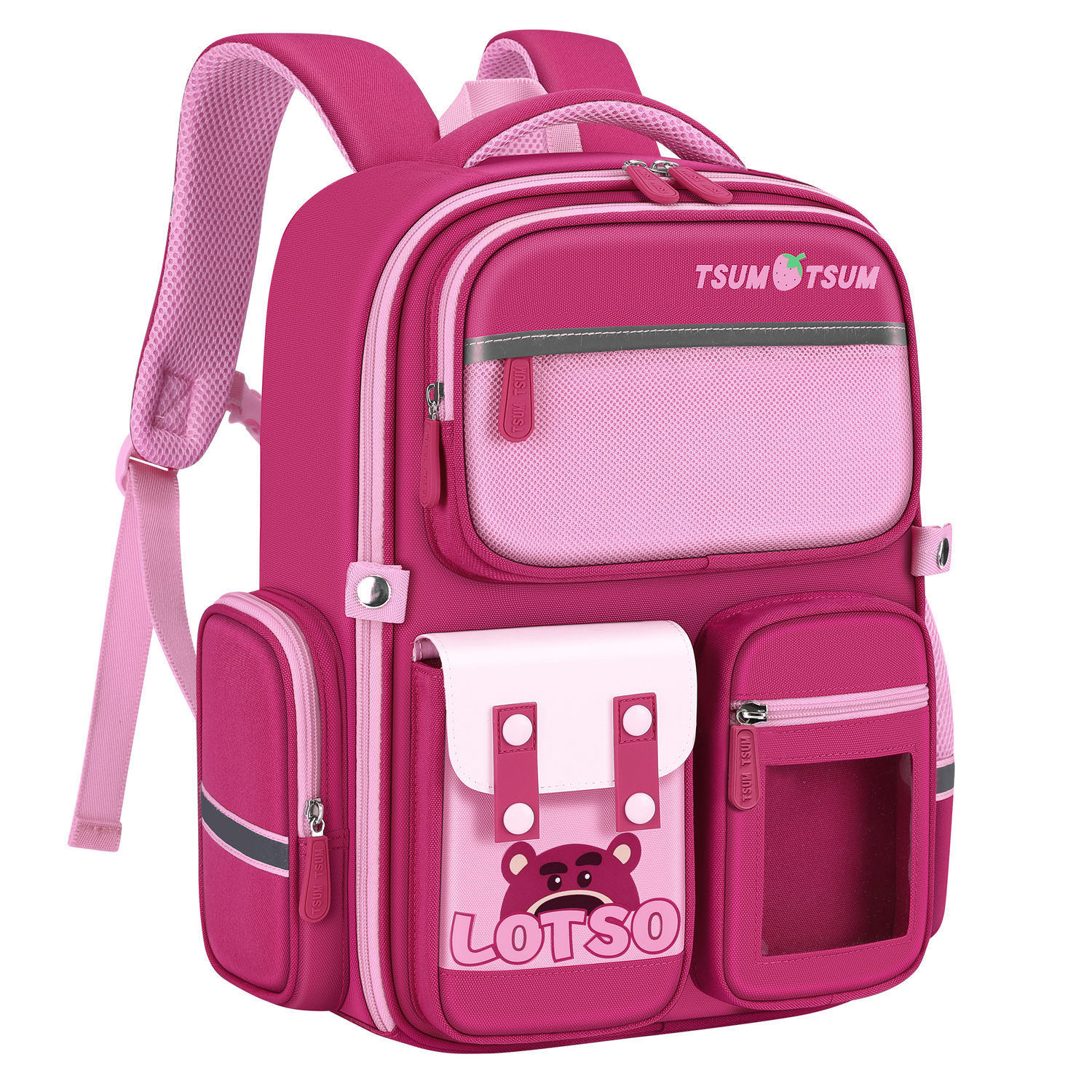 

Disney Сумка рюкзак из полиэстера, [3D Spine Protection Back Pad]Lotso, Pink