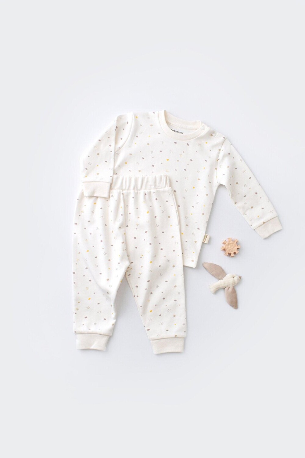 

Брюки и комплект Бади BabyCosy Organic Wear, экрю