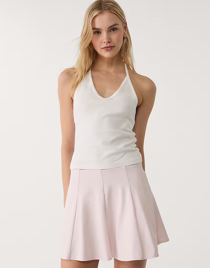 

Топ Stradivarius Tied на бретелях цвета экрю