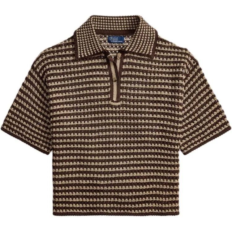 Поло с коротким рукавом в полоску Polo Ralph Lauren, Chocolate