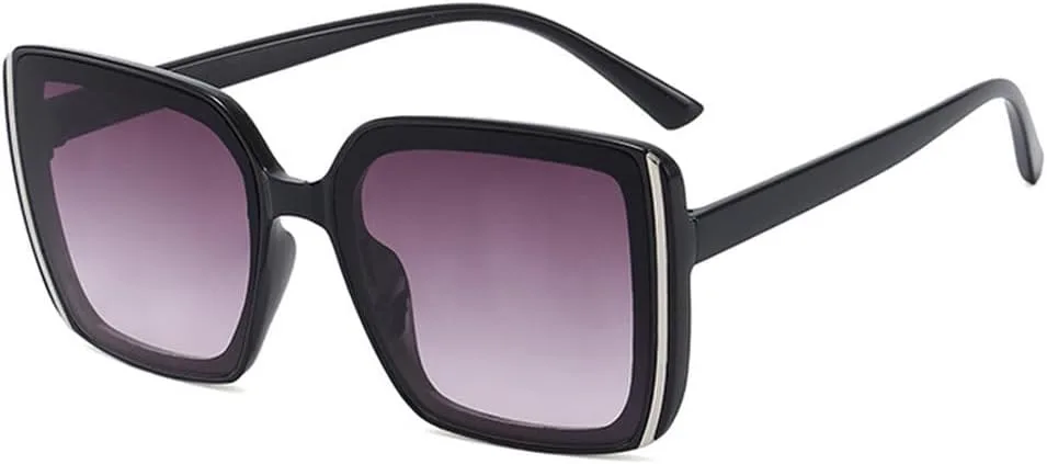 

Большие роскошные солнцезащитные очки для женщин, винтажные летние дорожные очки, женские очки для мужчин, защита от ультрафиолета UV400 TKKTLLT, Black Gradient Gray