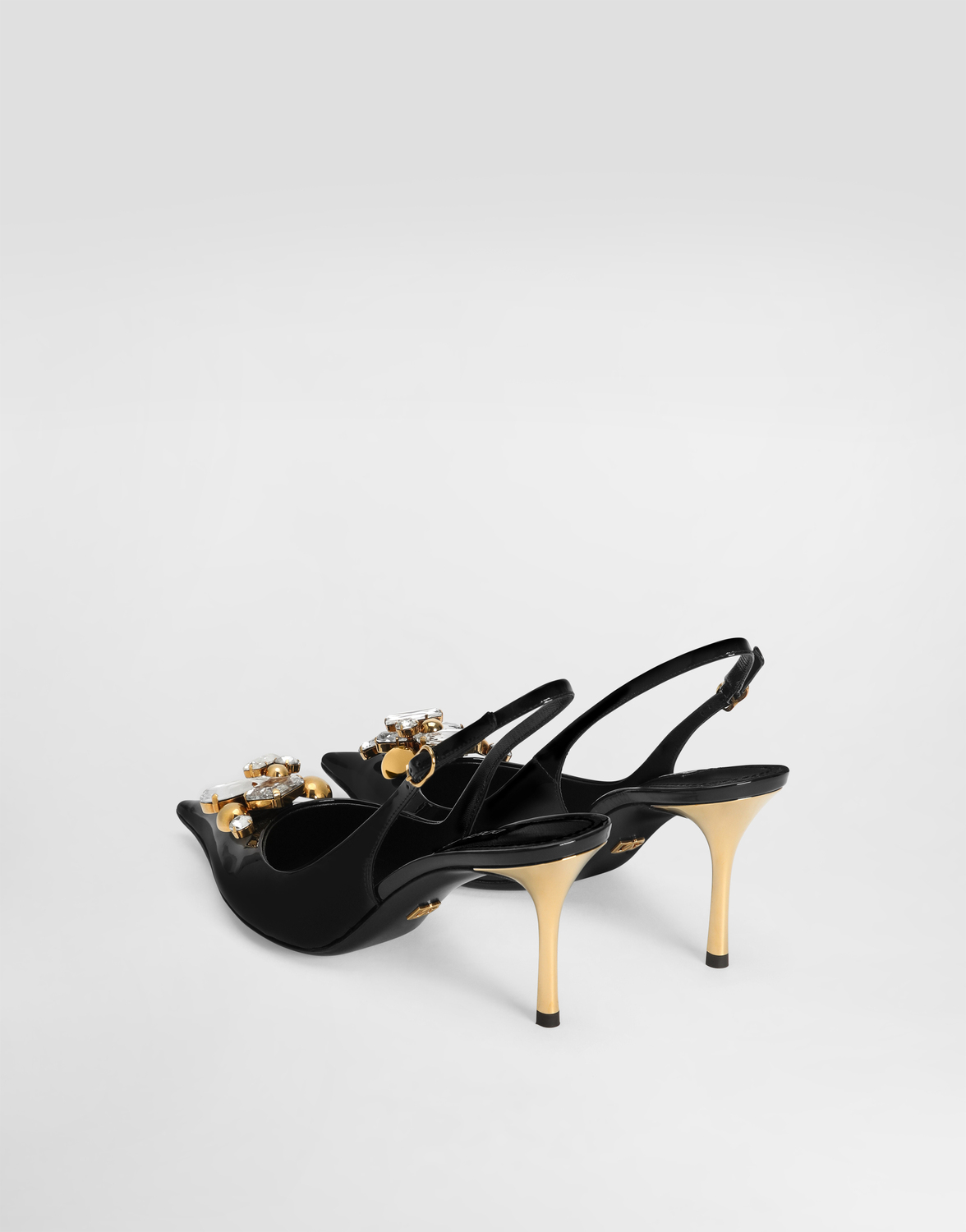 Лакированные туфли-слингбэки с украшением DOLCE & GABBANA, мультиколор — фото 3