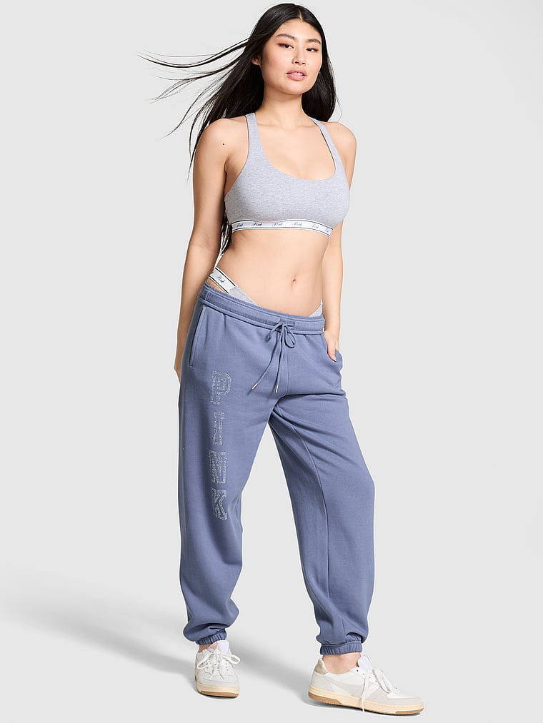 

Спортивные брюки Ivy из флиса для кампуса Pink, limited edition dusty iris foil graphic