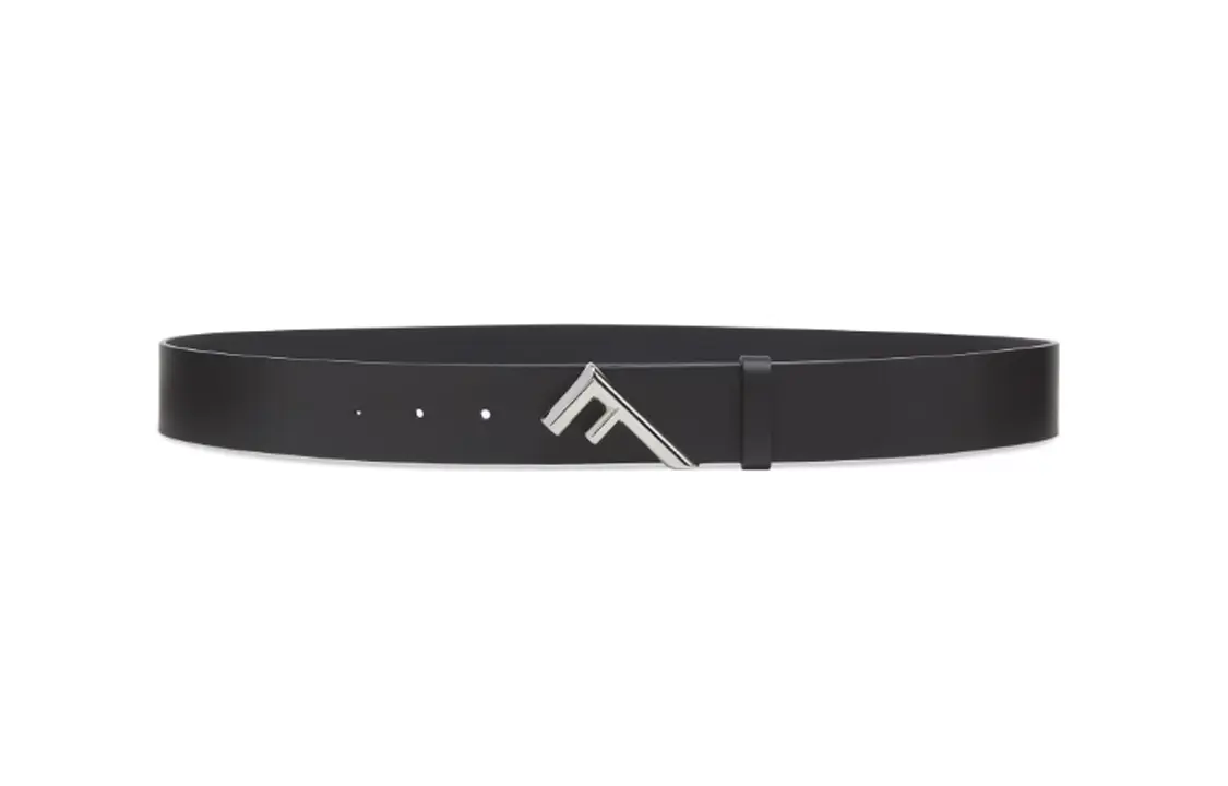FENDI Мужской ремень из телячьей кожи черный шириной 3.5 см, Black — фото 3