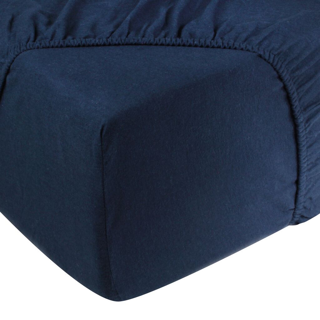 

Простыня DoubleDry 180x200см - 100% фланель, хлопок - простыня на подгонке - планка 28см - темно-синий GTeyes