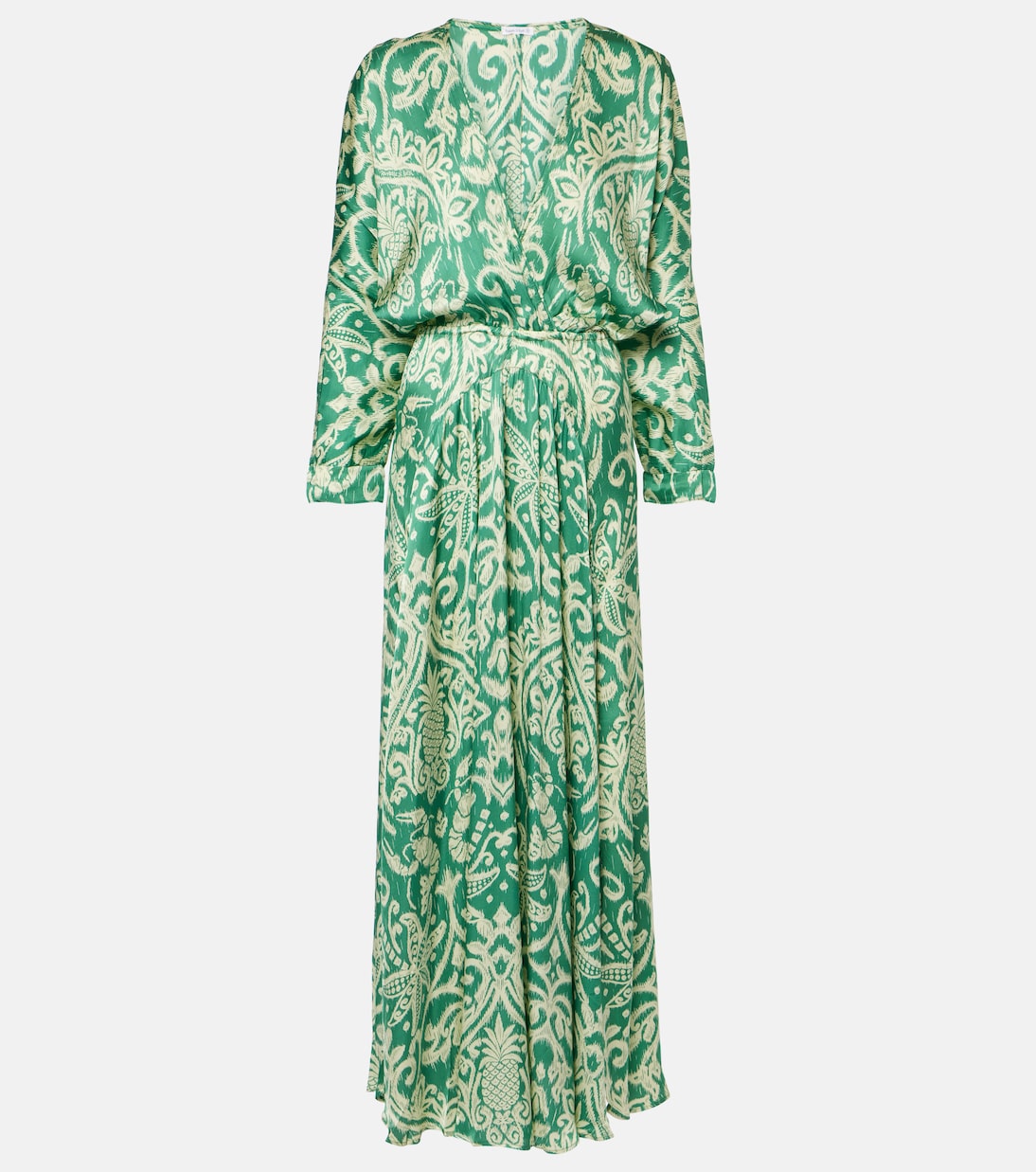 

Печатное макси-платье Ilona Poupette St Barth, Green Macro Ikat