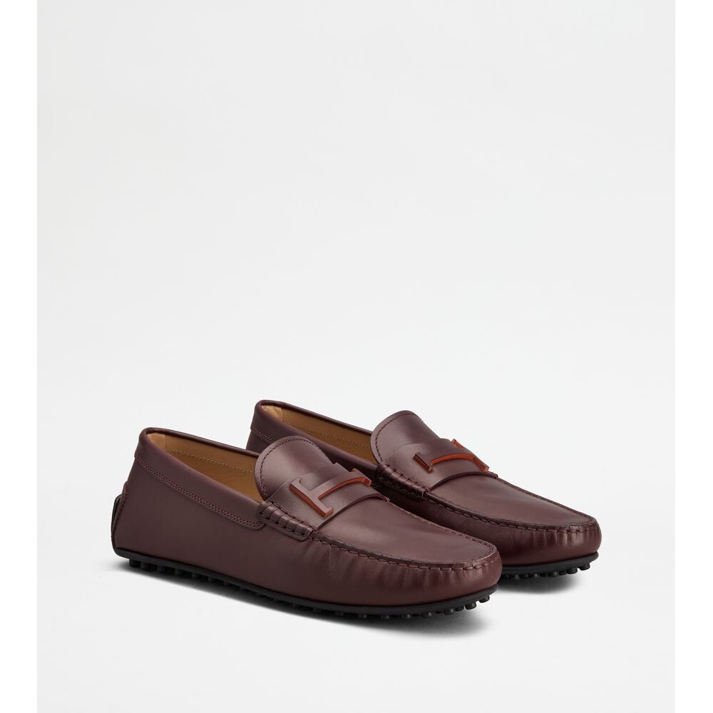 

Кожаные мокасины City Gommino TOD's, цвет Burgundy