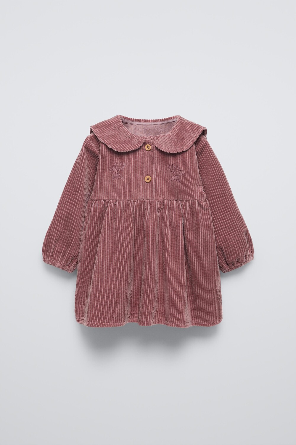 

Платье из вельвета с вышивкой ZARA, цвет clay