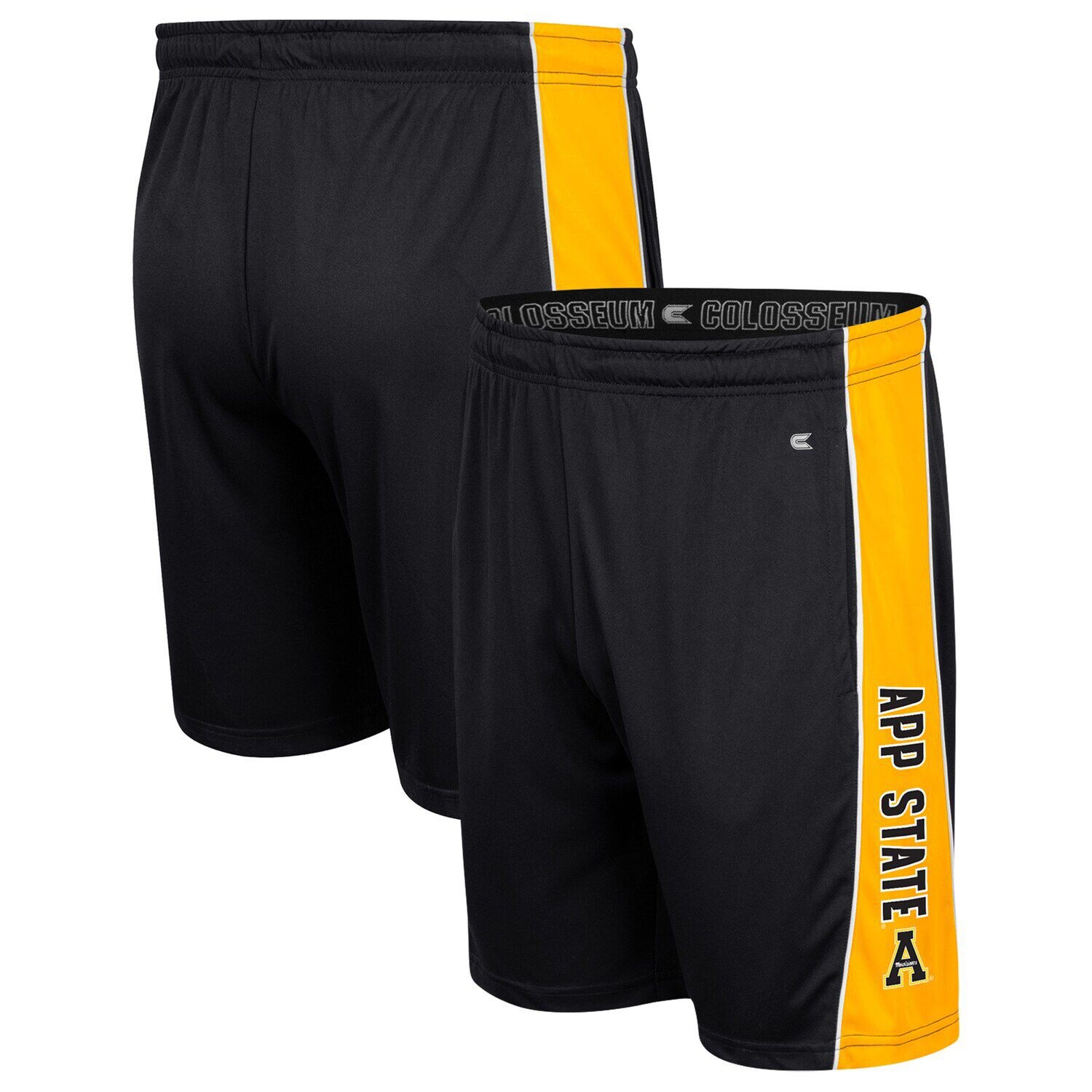 

Мужские черные шорты Colosseum Appalachian State Mountaineers со вставками
