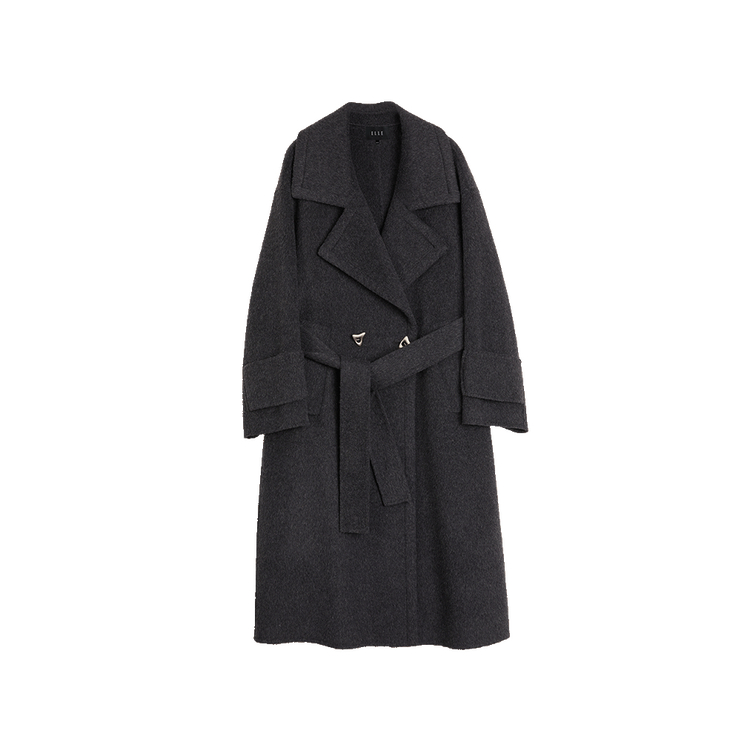 

ELLE Пальто женское серо-голубое с лацканом Moderate