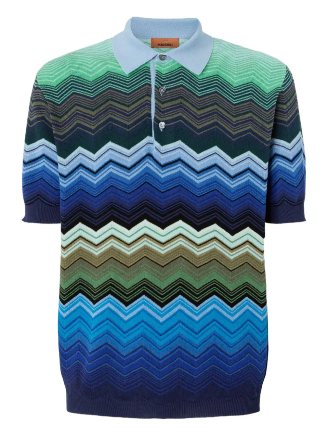 

Рубашка-поло с зигзагообразным узором Missoni, синий