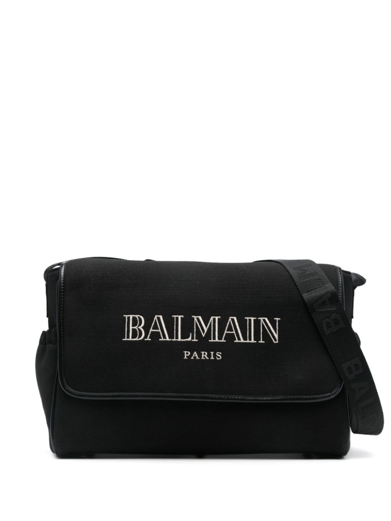 

Пеленальная сумка с вышитым логотипом Balmain Kids, черный