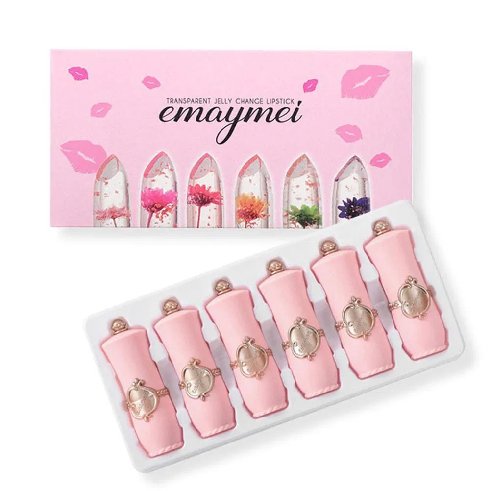 Набор из 6 помад-желе с цветком, меняющих цвет Egujiwa, Various Colours
