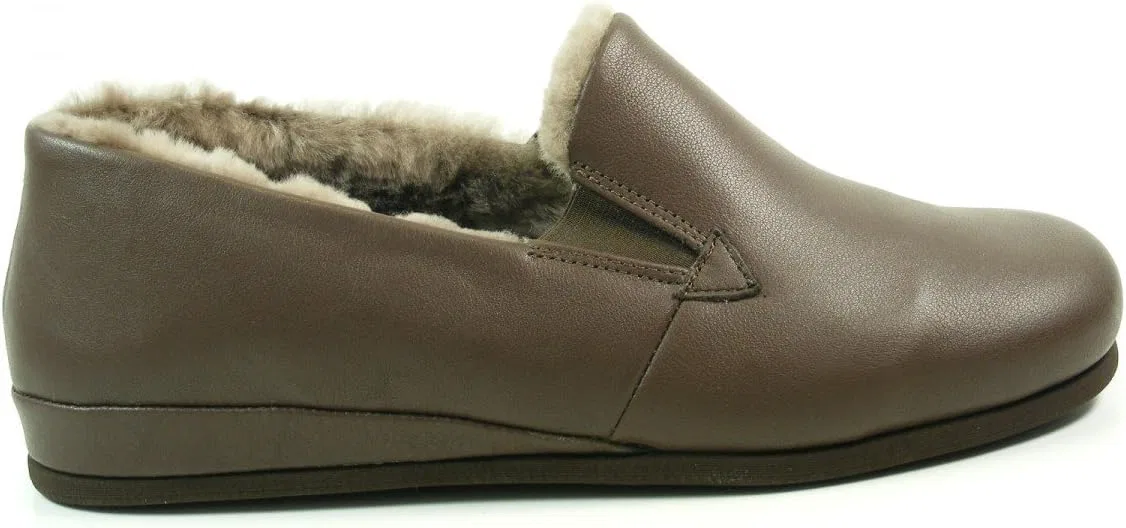 Rohde 6420 Viborg Мужские тапочки из кожи ягненка, Brown