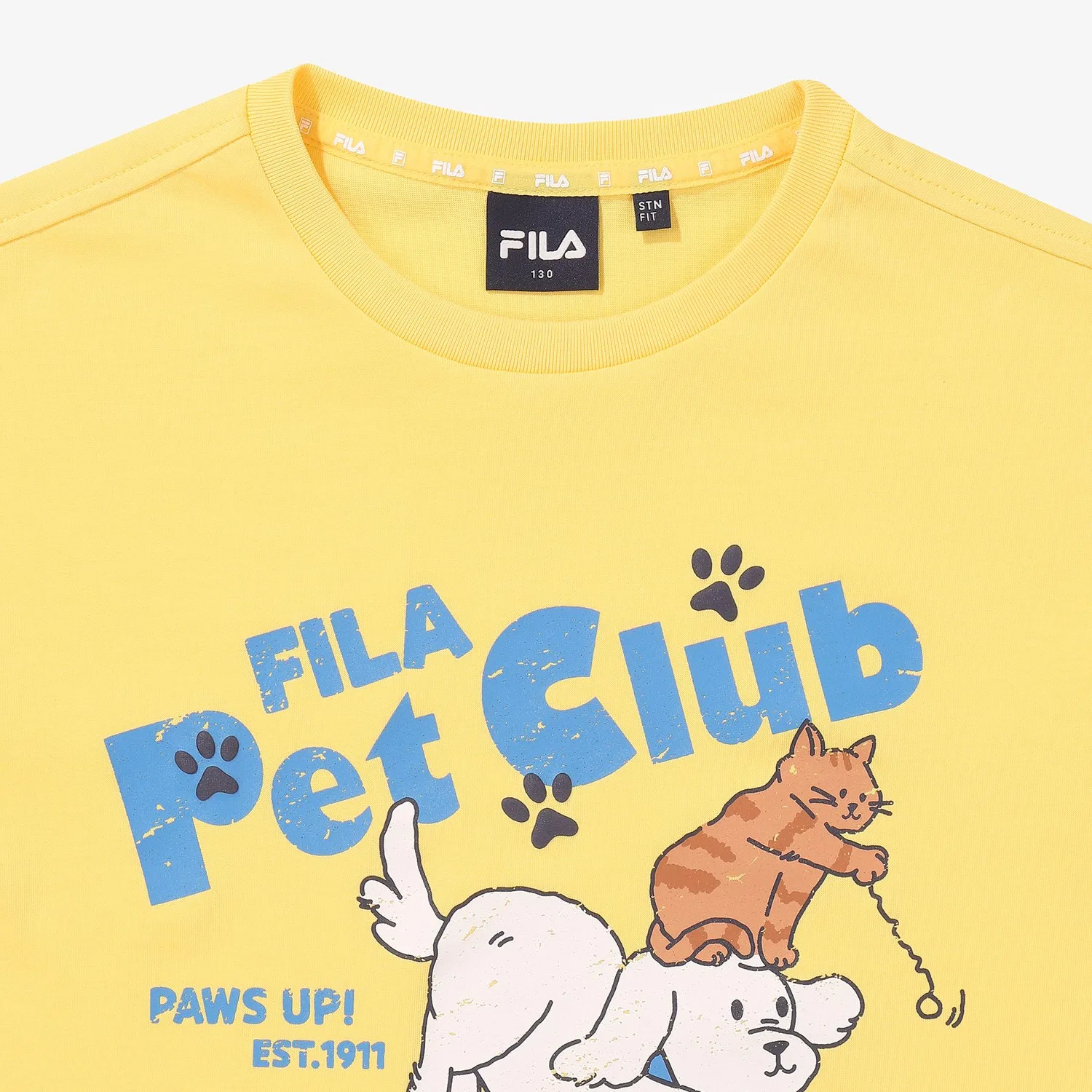 Детская футболка Pet Club с коротким рукавом жёлтая от Fila Kids — фото 2