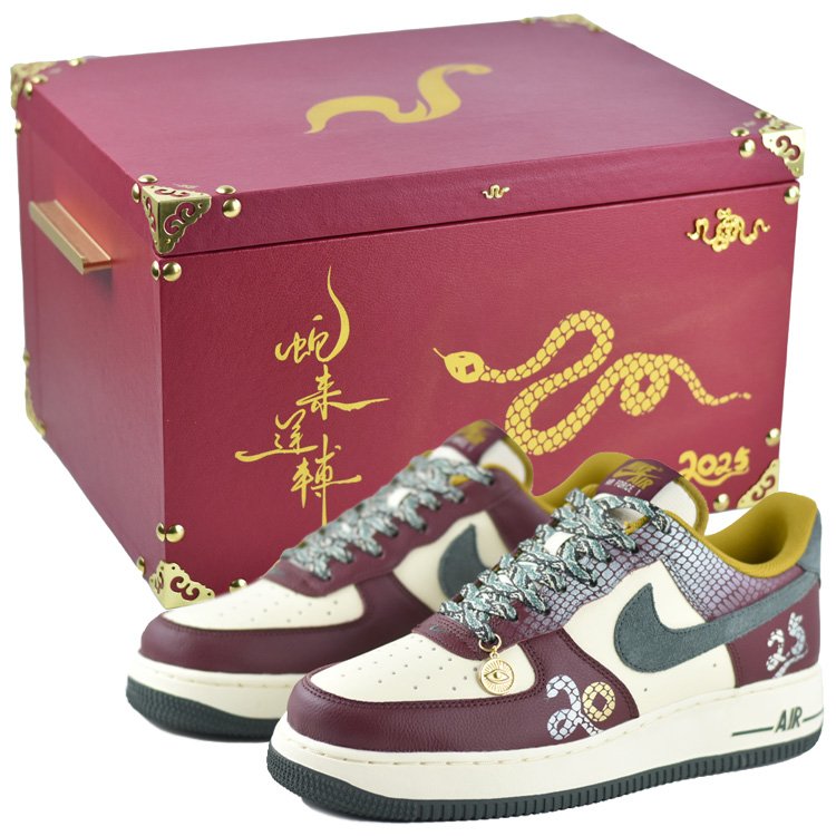 

Nike Кроссовки Air Force 1 с низким верхом, противоскользящие, износостойкие, для скейтбординга, мужские, красные