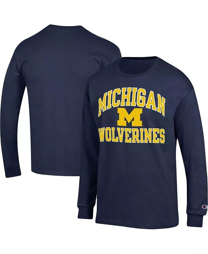 

Мужская темно-синяя футболка с длинным рукавом Michigan Wolverines High Motor Champion, синий
