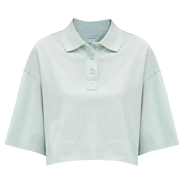 

Поло Bottega Veneta Cropped Polo Shirt, цвет Light Cyan
