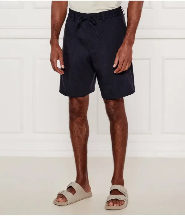 Льняные шорты P-Peter-RDS-S-WG-252 relaxed fit Boss, темно-синий