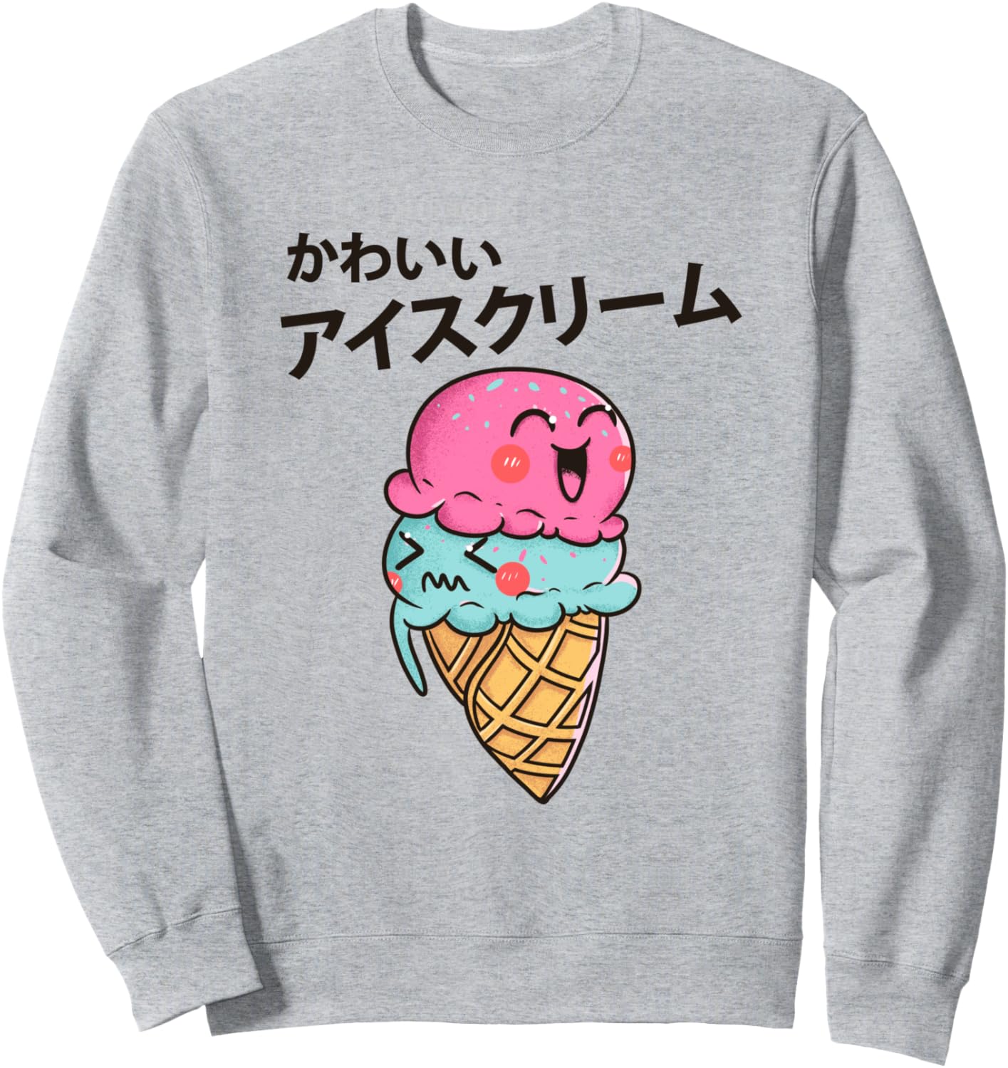 

Милая толстовка с изображением мороженого, подарок, забавная японская аниме-толстовка с мультяшным рисунком Funny Ice Cream Japanese Anime Gift Dress, серый