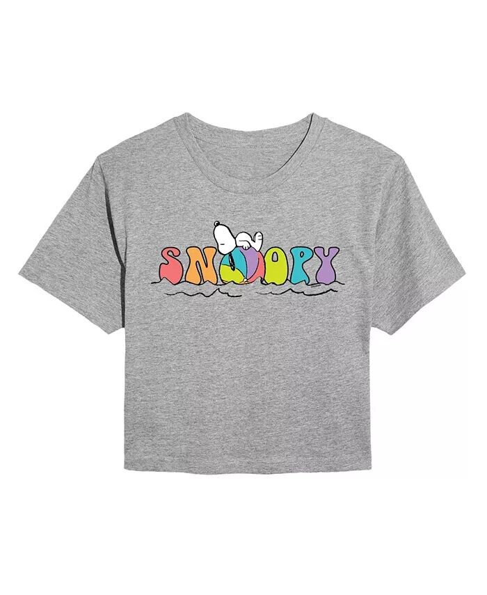 

Укороченная пляжная футболка Hybrid Apparel Trendy Juniors Peanuts Snoopy Beach GOOD VIBES LLC, серый