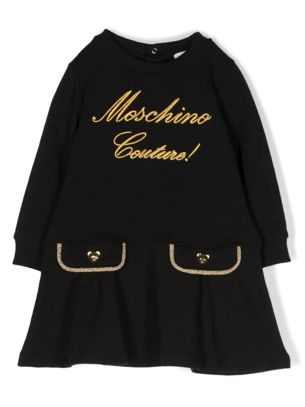 

Платье с вышивкой Moschino Kids, черный