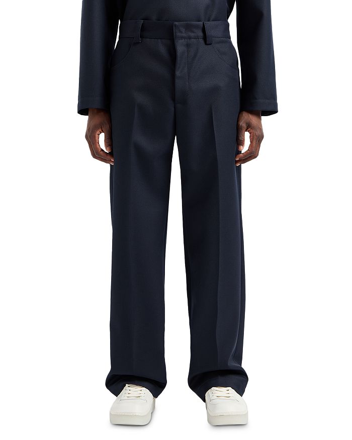 

Компактные брюки Regular Fit с широкими штанинами из плотного габардина Emporio Armani, синий