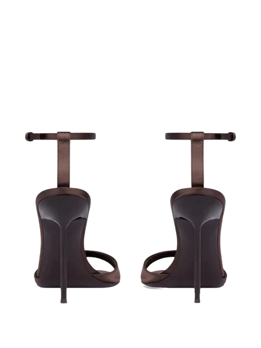 Босоножки Lidia на ремешке-Т, каблук 105 мм Paris Texas, коричневый — фото 4