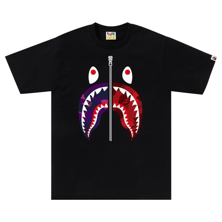 

Футболка BAPE Color Camo Separate Shark Tee, цвет Black/Purple