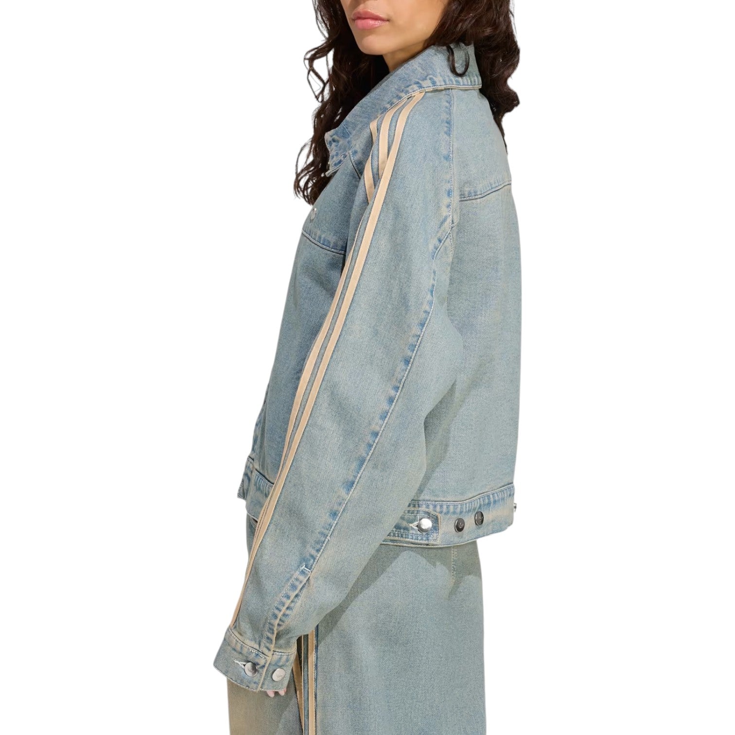 (WMNS) Джинсовая куртка Adidas Premium Essential Denim Jacket 'Indigo Denim' — фото 3