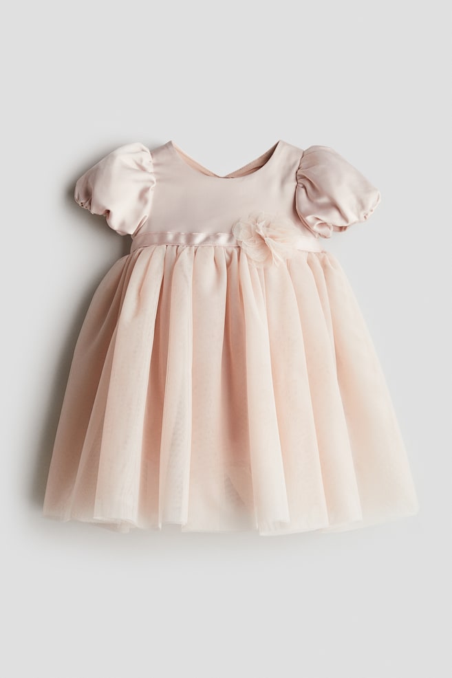 

Атласное платье с юбкой из тюля H&M, розовый
