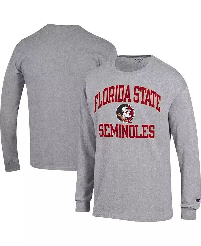 

Футболка мужская Heather Gray Florida State Seminoles High Motor с длинным рукавом Champion