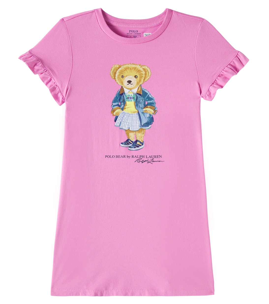 

Платье Polo Bear из хлопкового джерси с оборками Polo Ralph Lauren Kids, Laguna Pink