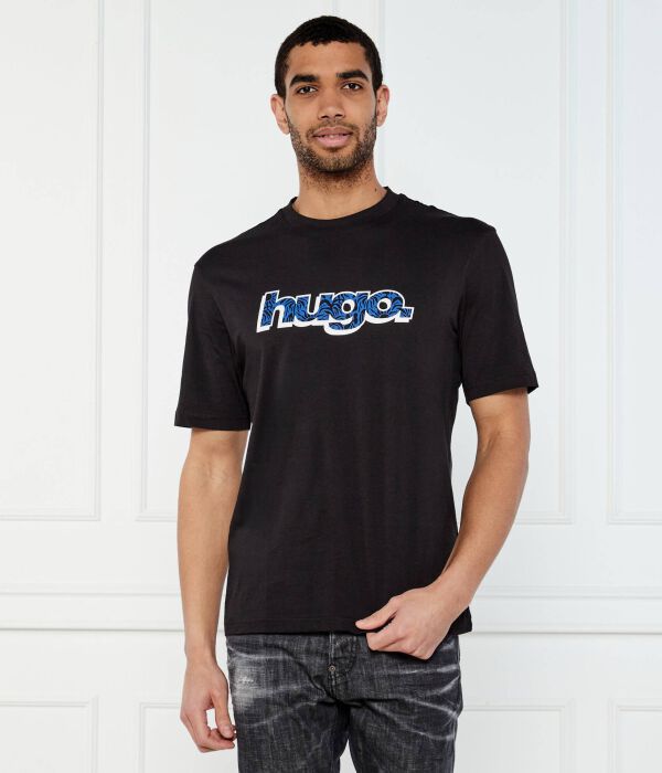 

Футболка изношена. Regular fit Hugo Blue, черный