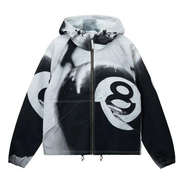 

Куртка 8 ball beach shell jacket 'grayscale' Stussy, белый