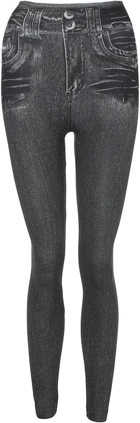 

FZYLQY джинсовые принтованные брюки для женщин, завышенная талия, скинни