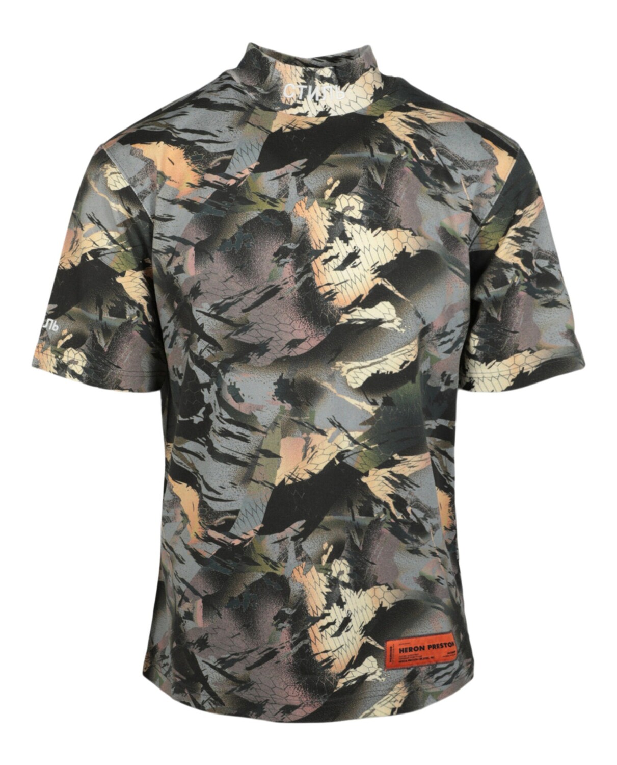 

Футболка с камуфляжным воротником CTNMB Heron Preston, цвет Grey Multi