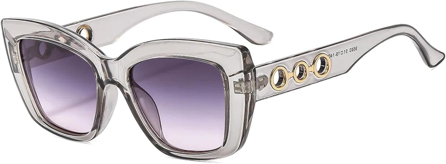 

Солнцезащитные очки с защитой от УФ-излучения UV400 | Черные линзы "кошачий глаз" | для женщин и мужчин, для занятий спортом на открытом воздухе и вождения DSVIGF, Grey