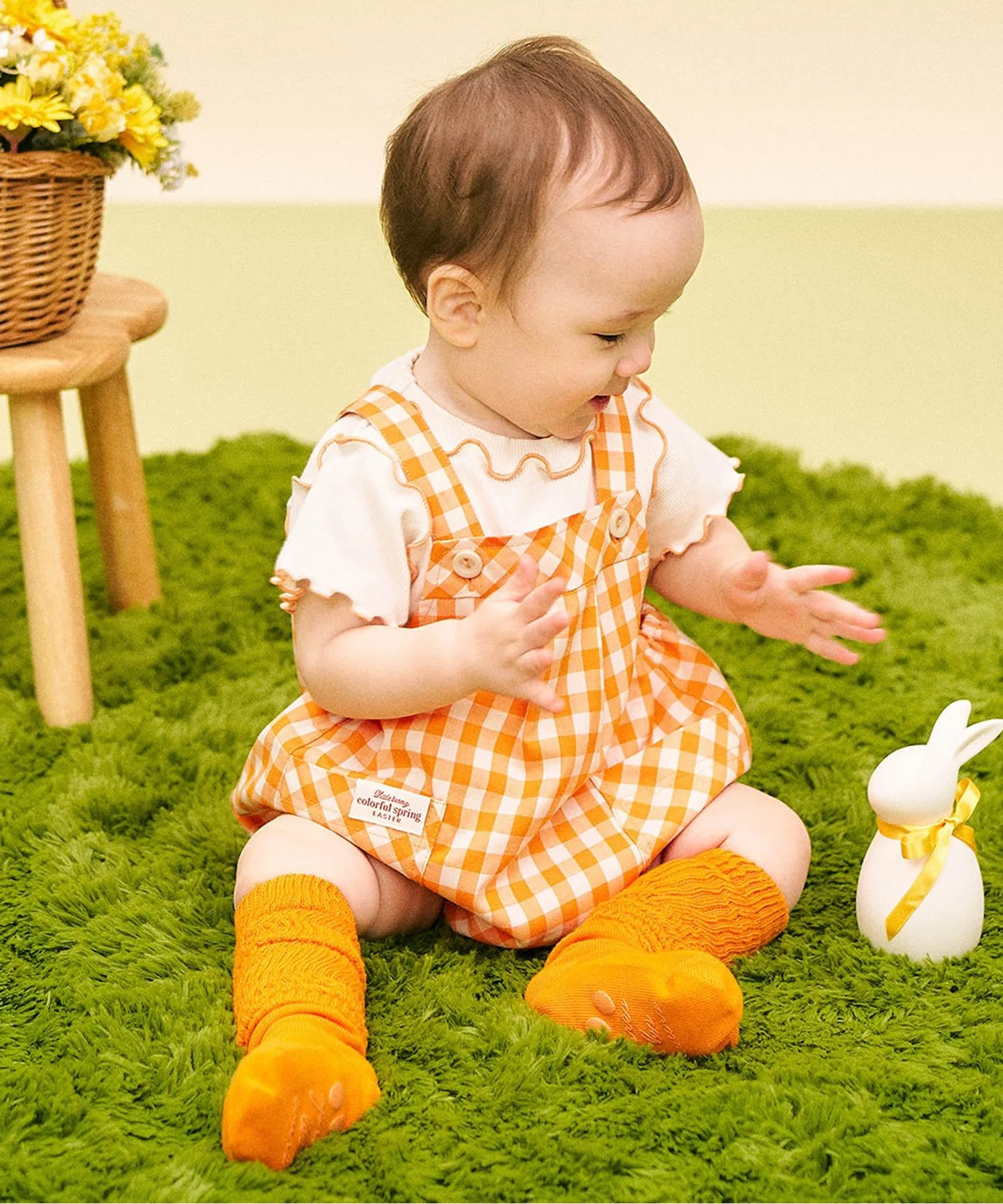 Детские носки для малышей apres les cours little bunny зелёные — фото 2