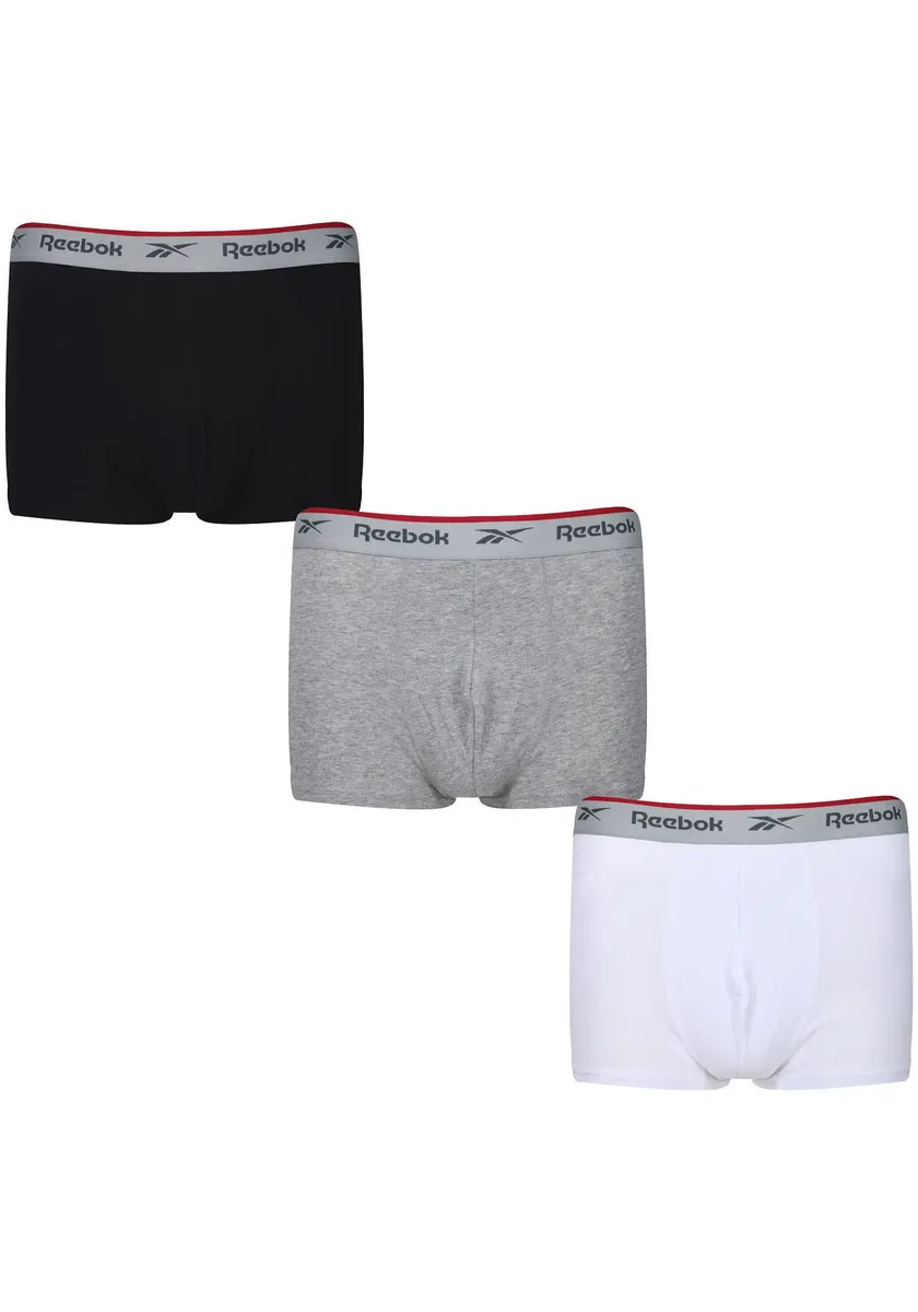 

Трусы Reebok "OVETT" (упаковка, 3 шт.), с эластичным поясом с логотипом, цвет Grey Melange-White-Black