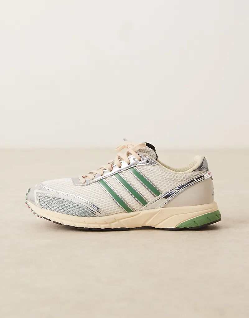 Кроссовки Adidas Adios OG белого и зеленого цвета — фото 2