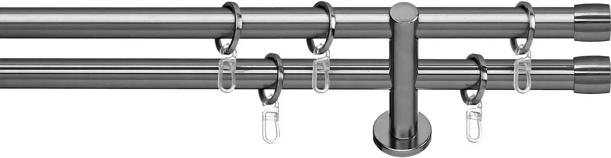 

Карниз indeko "Linz", 2 направляющие, желаемая длина, полный комплект, включая кольца и крепежный материал 430 см, цвет edelstahlfarben