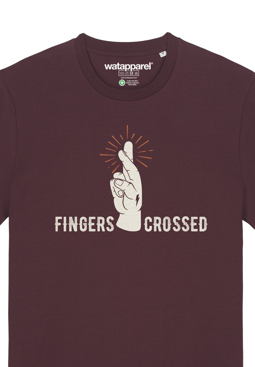

Футболка с принтом FINGERS CROSSED watapparel, темно-красный