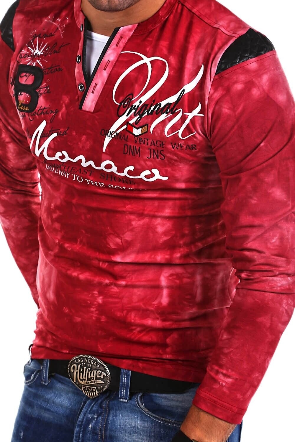 

Лонгслив behype Langarmshirt P Monaco, красный