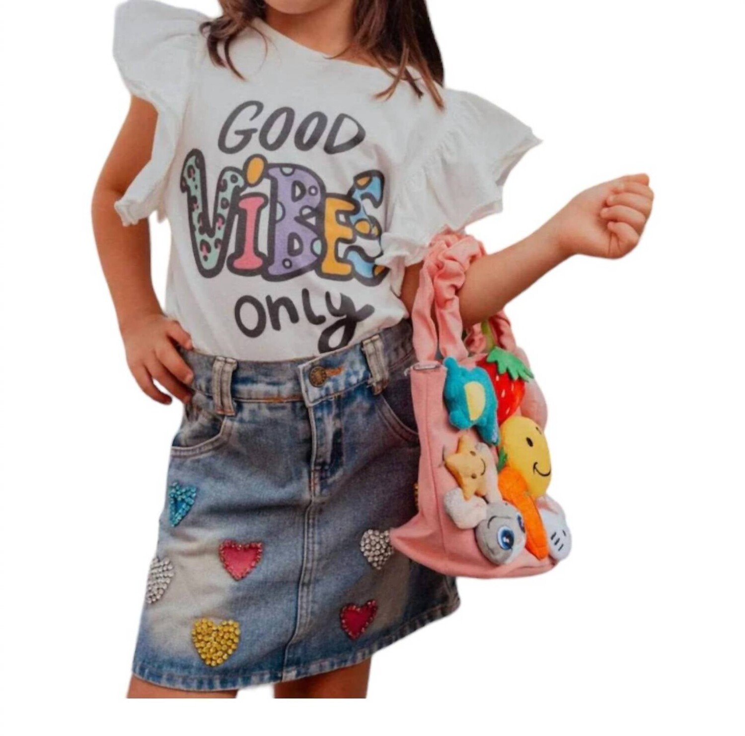 

Белая футболка с рюшами Good Vibes Only Lola + The Boys, белый