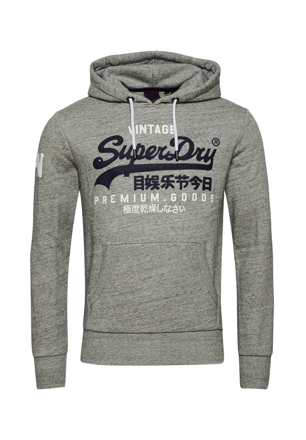 

Толстовка с карманом-кенгуру, логотипом, для мужчин Superdry., цвет Grey Marl