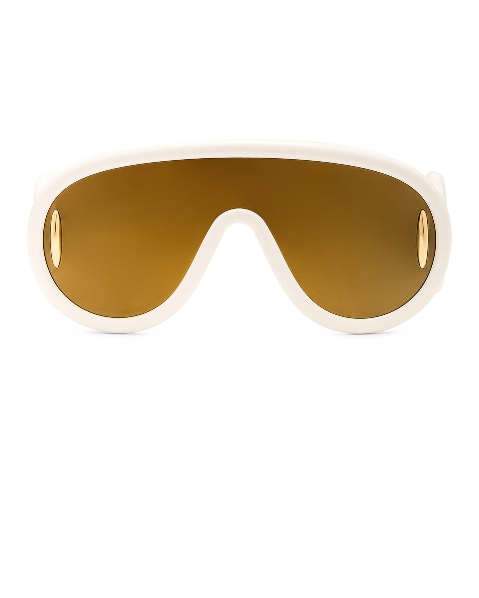 

Солнцезащитные очки Paula's Ibiza Shield Loewe, цвет Ivory & Brown Mirror