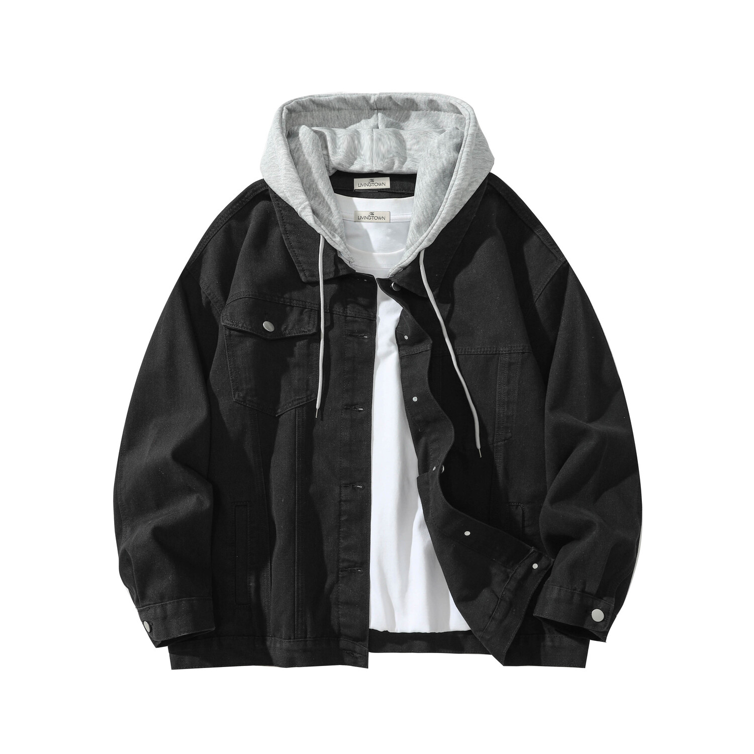 

LIVINGTOWN Джинсовая куртка унисекс, Black+Gray Hats & Caps