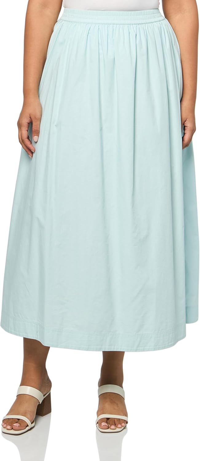 

BOSS Женская хлопковая поплиновая макси-юбка, Daylight Blue